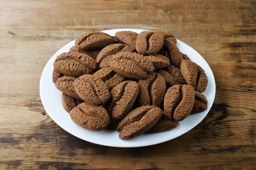 cookies in the shape of coffee beans