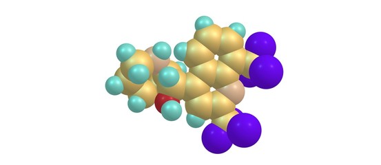 Mefloquine molecular structure isolated on white