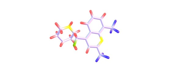 Fototapeta na wymiar Mefloquine molecular structure isolated on white