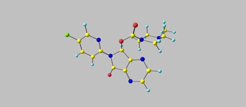 Zopiclone molecular structure isolated on grey
