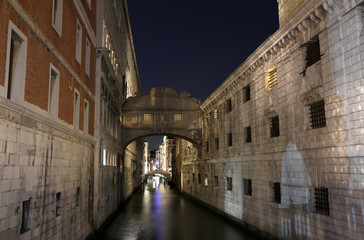 VENICE of Sighs at night using long exposure