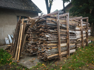 Saw timber prepared for winter heating season