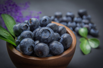 blueberries on black