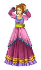 cartoon princess sorceress - smiling beautiful woman / illustration for children