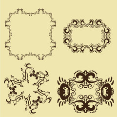illustration of set of vintage design elements