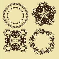 illustration of set of vintage design elements
