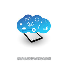 Cloud Computing Design Concept - Digital Network Connections, Technology Background