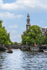 View on the Western church, Amsterdam, Netherlands