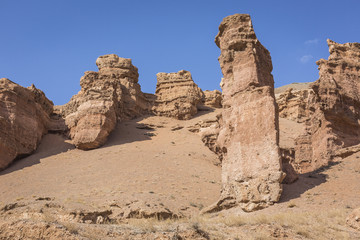 Charyn Canyon and the Valley of Castles, National park, Kazakhstan.