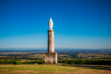 Vue sur la vallée du Rhône et le Pilat de la Croix Régie