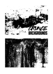 Grunge backgrounds. Monochrome abstract vector grunge textures. Set of hand drawn brush strokes and stains.