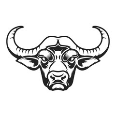 Buffalo head icon on white background.