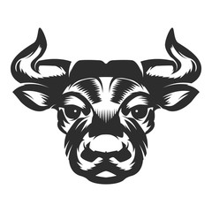 Bull head icon on white background.