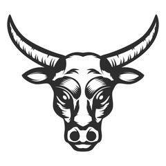 Bull head icon on white background.