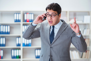 Young businessman working in the office