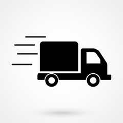Truck icon vector. Delivery van, service concept, Minimalistic sign isolated on white background