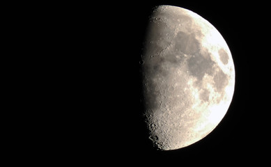 The moon close up, craters, space