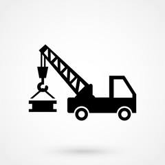 Crane Silhouette on a white background. Vector illustration.