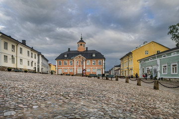 Beautiful old town hall on the main square, Porvoo, Finland