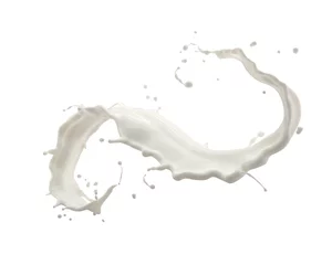 Foto op Canvas twisted milk or yogurt splash isolated on white background © Anusorn