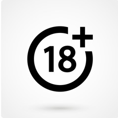 18 plus sign icon vector