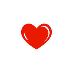 Simple red flat heart icon