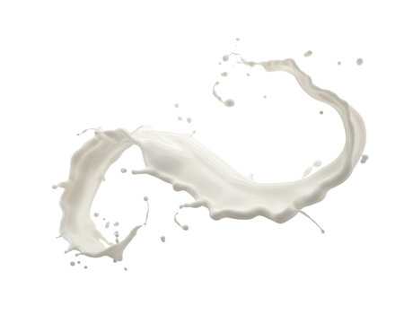 Twisted Milk Or Yogurt Splash Isolated On White Background