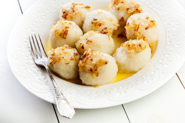 Potato dumplings stuffed with meat