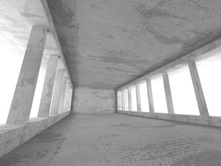 Dark empty room. Concrete rusty walls. Architecture background