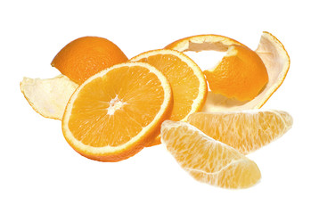 Fresh orange slices with zest