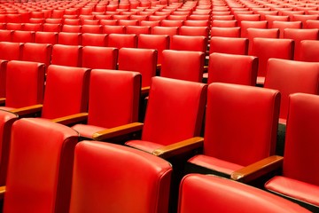 Empty comfortable red seats Cinema / theater empty seats