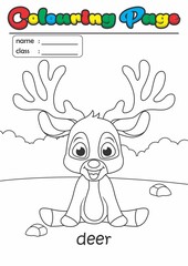 Colouring Page/ Colouring Book deer. Grade easy suitable for kids 