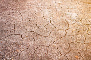 Dry and cracked earth background.