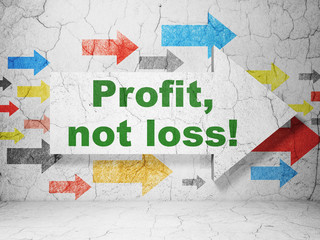 Finance concept: arrow with Profit, Not Loss! on grunge wall background