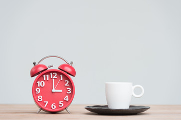 time for tea, retro alarm clock and tea cups