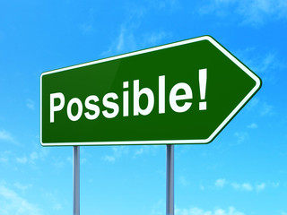Finance concept: Possible! on road sign background