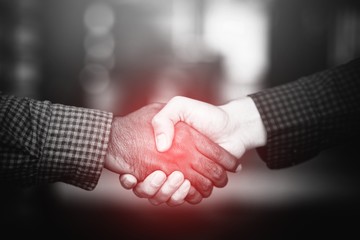 Business Shaking hands greetings © methaphum