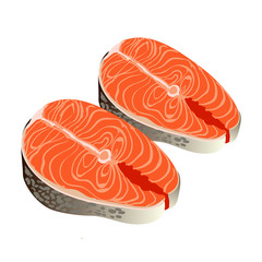 Illustration of steak of salmon