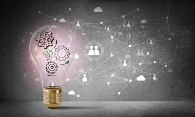Concept of lightbulb as symbol of new idea.