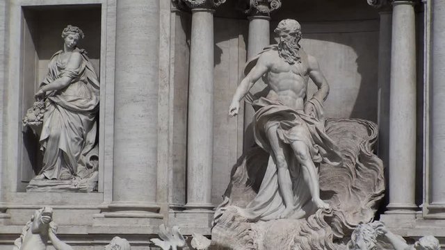 Oceanus God statue, central figure of Trevi Fountain in Rome
