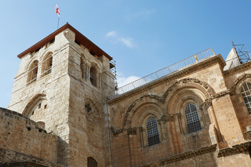 Fototapeta na wymiar Church of the Holy Sepulcher in Jerusalem. Build elevation. 