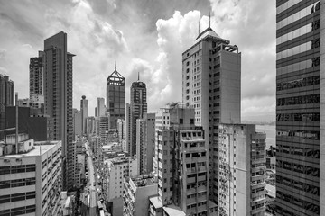 Fototapeta na wymiar Hong Kong's dilapidated tall buildings