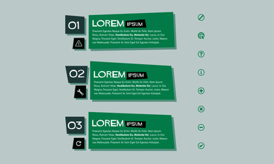 One Two Three Pointers Vector Text Box Template 