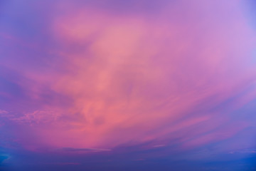 The beauty of colorful clouds in twilight background