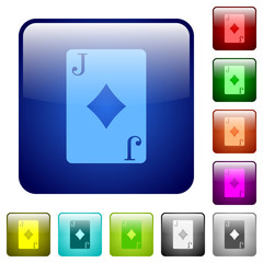 Jack of diamonds card color square buttons
