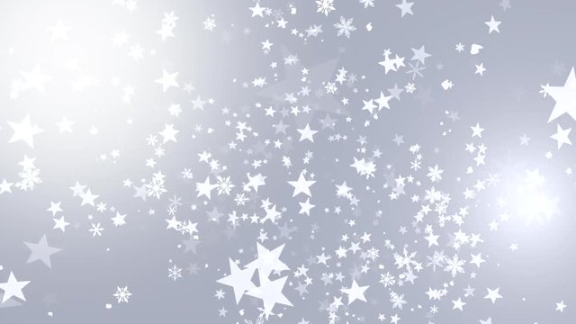 flocons et &eacute;toiles qui tombent diagonale (argent)