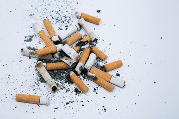 Tobacco cigarettes ashtray.