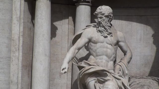 Oceanus God statue, central figure of Trevi Fountain in Rome
