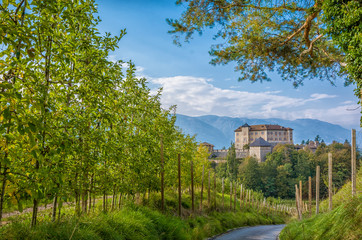 Obraz premium Castle Thun, Trentino Alto-Adige. The castle is located in the commune of Ton in the lower Val di Non, Trentino Alto Adige, Italy