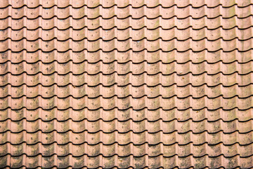 Antic Tile texture on the roof of an old Turaida castlein Latvia. Architecture background